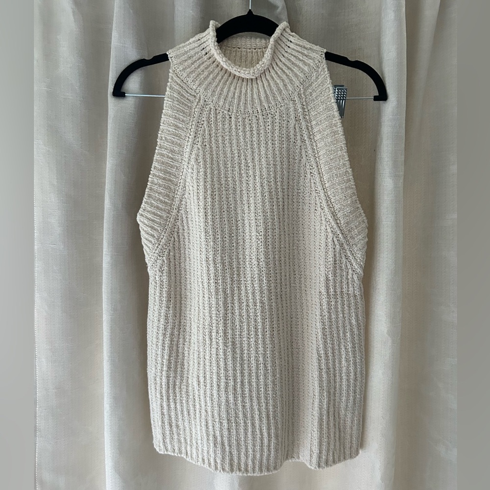Anthropologie cable knit mock neck sweater tank
